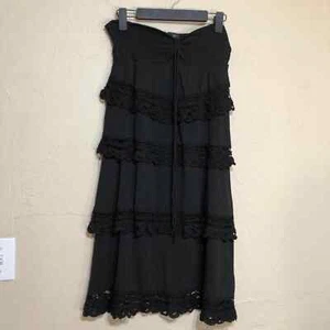ABS Allen Schwartz Womens Dress Large Black Strapless Ruffled Cocktail L - Picture 1 of 4