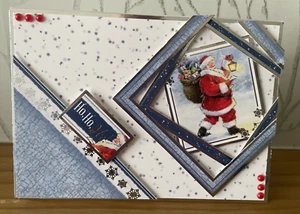 Handgefertigte Box 7"x5" Weihnachtsmann Themenkarte "Ho Ho!" - Bild 1 von 6