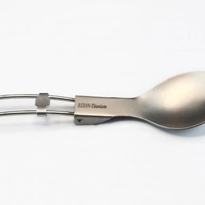 Rison Titanium Spork Spoon Fork Cutlery Camping Flatware Set for School Picnics - Picture 1 of 2