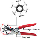 9" Heavy Duty Leather Hole Punch Hand Pliers Belt Holes 6 Sized Punches Tool New
