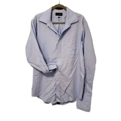 Camisa de vestir Marshall Fields para hombre talla 16,5 azul liso manga larga Foto 1 de 4