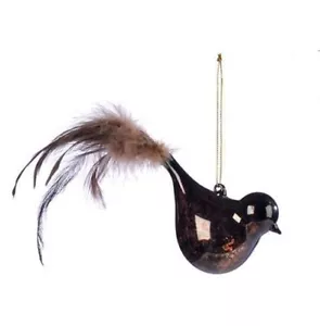 Adorno de Navidad Vidrio Pájaro Marrón Anticuado con Plumas Gifrcraft - Imagen 1 de 2