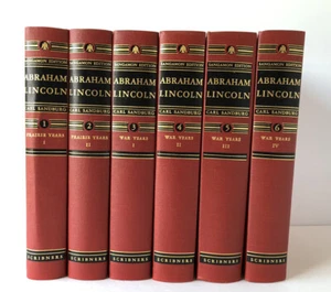 Abraham Lincoln Complete Set 6 Vol. Carl Sandburg Sangamon Edition 1926-1939 - Picture 1 of 9