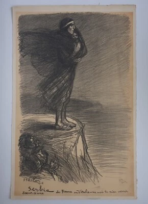 Théophile-Alexandre Steinlen Guerre 14-18 Lithographie 1916 - Photo 1/3