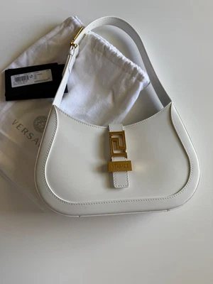 Versace White Calf Leather Small Hobo Shoulder handbag - Image 1 of 4