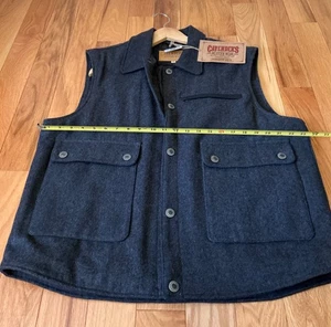 Cavender’s Western Wear Wollweste Herren XLarge Cowboy Ranch grau gefüttert Knopf Neu mit Etikett - Bild 1 von 5