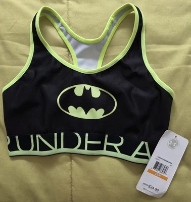 Under Armour Black Batman Sports Bra — Womens Small — Mid-Impact Support - Image 1 of 3