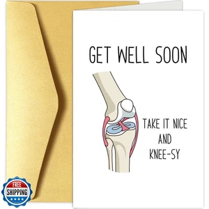 Chenive Funny Knee Get Well Soon Card, Knee Surgery Recovery Card for Men Wom - Picture 1 of 5