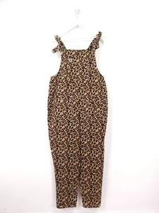 Lucy & Yak Dungarees Size 14 R Brown Beige Leopard Leo Cord Corduroy Organic - Picture 1 of 9