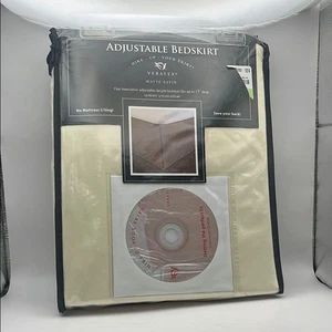 Queen Bettrock verstellbar 17" matt Satin ELFENBEIN neu in Tasche - Bild 1 von 3