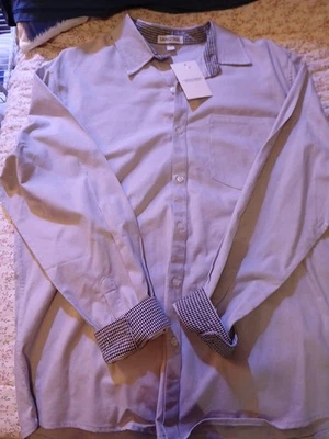 Camisa de vestir gris manga larga talla grande Sangtree para hombre Foto 1 de 4