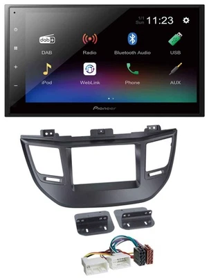 Pioneer USB Bluetooth DAB 2DIN MP3 Autoradio für Hyundai Tucson ab 15 schwarz - Bild 1 von 4