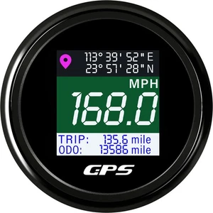 2" 52MM schwarzes GPS Geschwindigkeitsmesser Odometer für Bootswagen wasserdicht - Picture 1 of 13