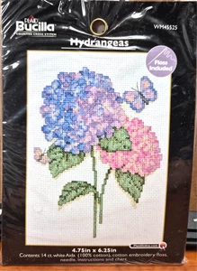 Kit de punto de cruz mariposa Bucilla Plaid # WM45525 "HORTENSIAS" - Imagen 1 de 6