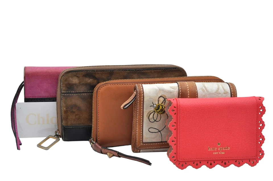 Authentic Chloe COACH Kate Spade Long Bifold Wallet Card Case Leather 5Set L2830 - Image 1 of 4