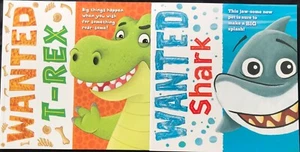 WANTED T-REX & WANTED SHARK ~ NEW PAPERBACK CHILDRENS STORY BOOKS - Picture 1 of 12