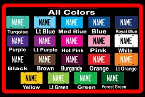 Personalized License Plates Custom Pick A Color - Choose Font and Add Your Text - Picture 1 of 4
