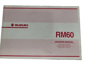 Suzuki RM 60 2002 propietarios operadores pilotos guía de mantenimiento manual libro - Imagen 1 de 6