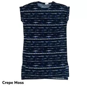 MEDIUM CHELSEA LuLaRoe T-Shirt-Kleid ~ SCHWARZ, BLAU & WEISSE GESTREIFT ~ Größen 8-10 - Bild 1 von 4