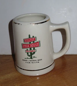 Vintage Hilltop Steak House Restaurant Saugus MA Keramik 5,25" Becher - Bild 1 von 4