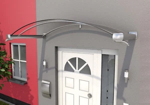 Gutta Bogenvordach BV/B 200 | Edelstahloptik | Haustürvordach 2000 x 900 mm - Bild 1 von 1