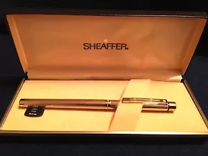 SHEAFFER White Dot Fountain Pen Targa 1005 Medium 23K Gold Electro Plate in Box - Picture 1 of 9