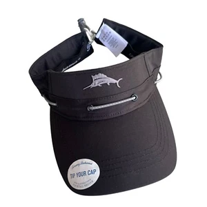 Tommy Bahama Men’s One Size Black Gray Marlin Adjustable Visor Sun Golf Hat New. - Picture 1 of 11
