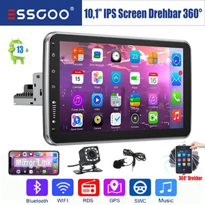 10" Android 13 Autoradio 1 DIN GPS Navi RDS WIFI 360° Drehbar Bildschirm +Kamera - Bild 1 von 14