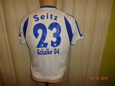 FC Schalke 04 Adidas Auswärts Kinder Trikot 2003/04 + Nr.23 Seitz Gr.140 - Bild 1 von 3