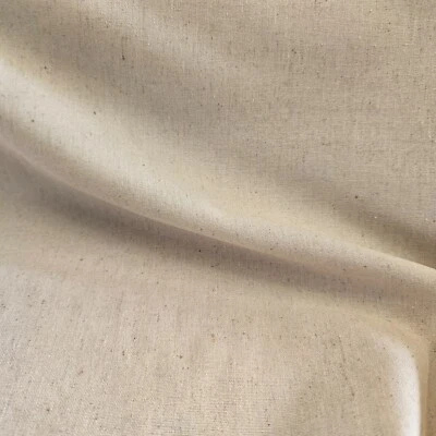 Linen Mix Fabric - Natural - Plain Linen Craft Fabric Material Metre - Image 1 of 4