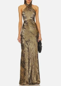 Veronica Beard Alberta Bronze Metallic Kleid Dress - Größe 12 - Einzelhandel $ 598 - Bild 1 von 8