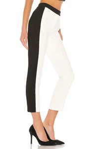 Tibi Anson Stretch Colorblock Pant Sz 4 Ivory Black - Picture 1 of 8