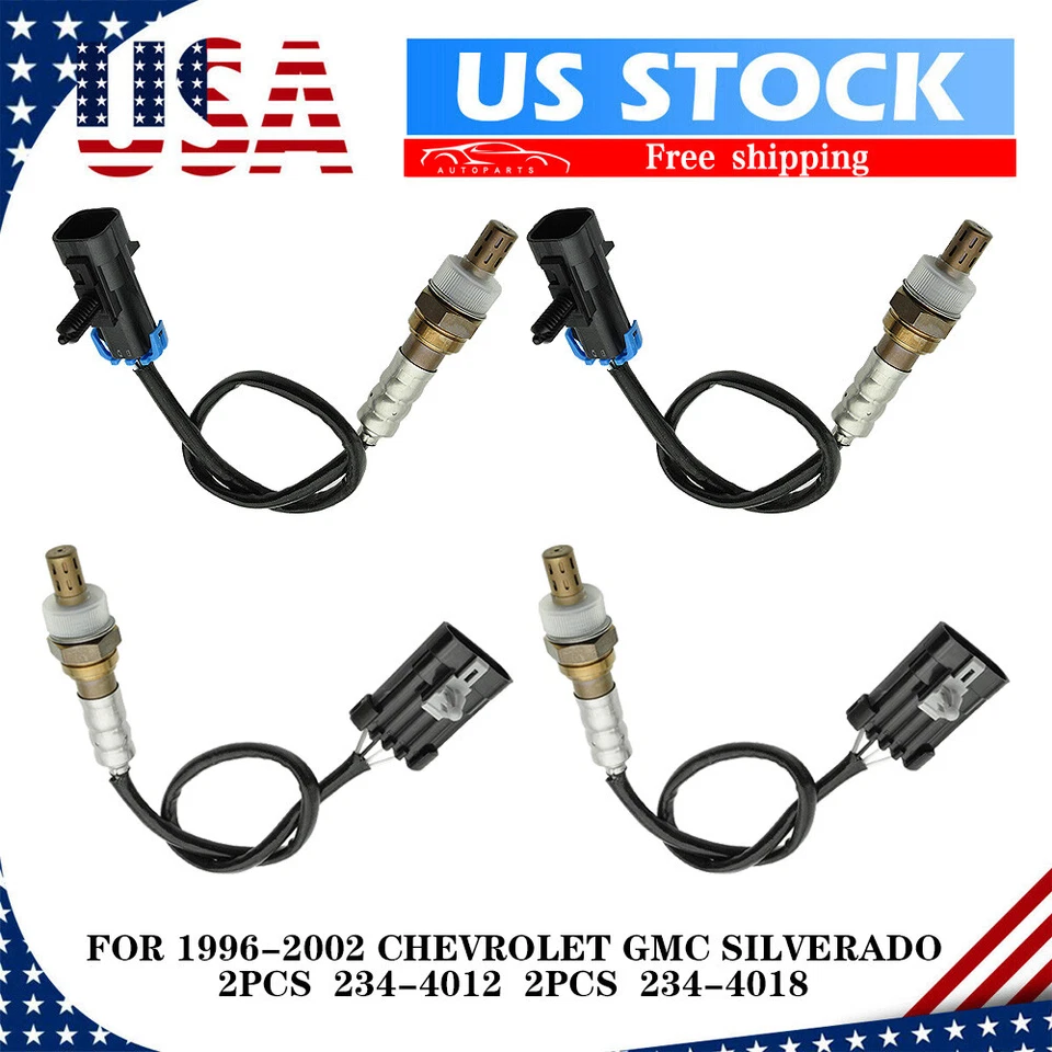 Sensor de oxígeno O2 4 piezas para 96-02 Chevrolet Chevy GMC 1500 ES20022 234-4012 / 4018 Foto 1 de 4