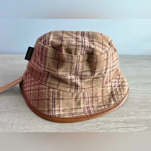 Steve Madden Women's Reversible Plaid Bucket Hat - Camel - Picture 1 of 7