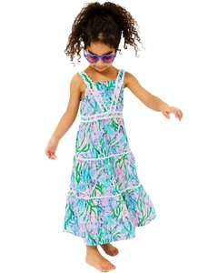 NWT LILLY PULITZER SIZE MEDIUM MINI POLLIE MIDI DRESS *SEACRET ESCAPE* - Picture 1 of 3