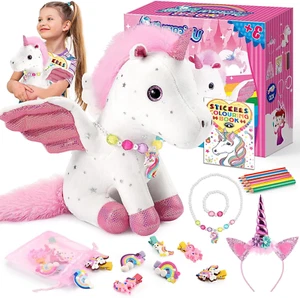 Veopoko Unicorn Gifts for Girls Age 3 4 5 6 7 8,Soft Toys for 3-8 Year Old Girls - Picture 1 of 11