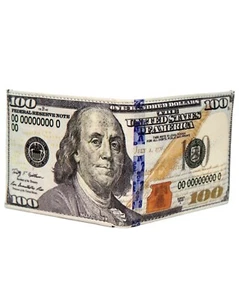 Billetera de $100 billete de dólar para hombre novedad accesorios divertidos caja de regalo incluida - Imagen 1 de 4