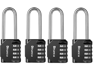 2,5 Zoll langer Bügel Zahlenschloss 4-stellig Outdoor wasserdicht Vorhängeschloss 4 Stück - Bild 1 von 8