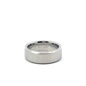 Triton Cobalt Comfort Fit Satin Center Polished Beveled Edge 8mm Band Ring - Picture 1 of 4