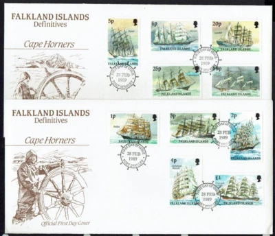 Islas Malvinas: Veleros Cabo de Hornos 1989, serie definitiva, 3. FDC Foto 1 de 2
