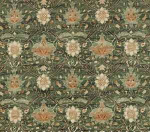 WILLIAM MORRIS CURTAIN FABRIC DESIGN Montreal Velvet 1 METRES FOREST/TEAL COTTON - Picture 1 of 10