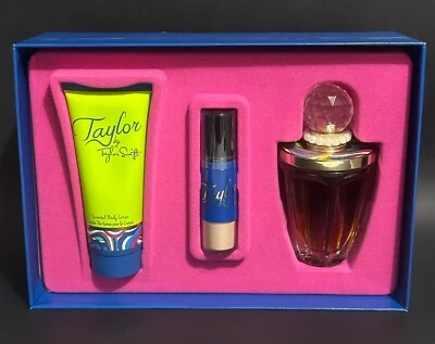 Taylor Swift TAYLOR 3,4 oz 100 ml EDP spray loção corporal escova em pó 3 peças conjunto de presente - Imagem 1 de 4