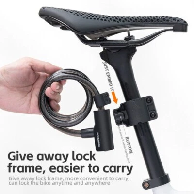 RockBros Bike Bicycle Anti-Theft Cable Lock Motorcycle Security Heavy Duty Steel - Image 1 of 4