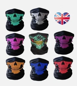 Funny Multiuse Skull Balaclava Biker Punk Neck Tube Warmer Snood Scarf Face Mask - Picture 1 of 11