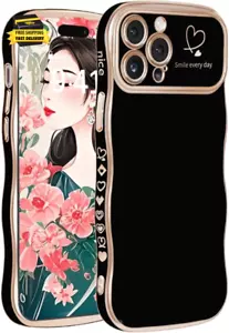 Cute Phone Case for Iphone 16 Pro Max Case for Women Girls,Luxury Plating Wave F - Picture 1 of 7