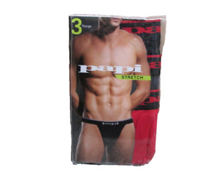 Brand New 3 Pack men's Papi Sexy Soft touch Thong Thongs Underwear Medium 32-34