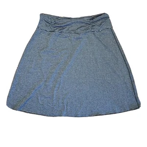 TRANQUILITY Gray Black Striped A Line Stretchy Skirt Womens Size XL - Picture 1 of 4