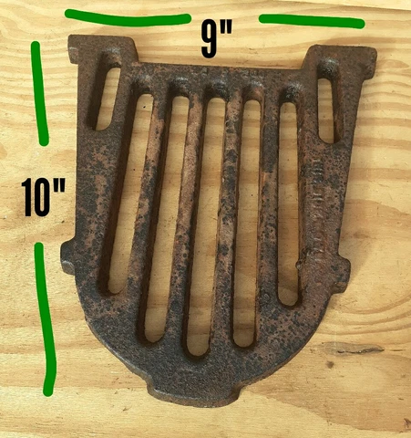 Vintage Old Antique cast Iron Fire Grate Grill Fireplace 10"x9"x7" rare rare Cover