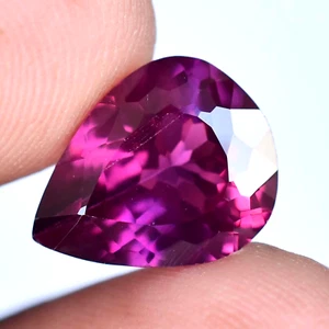 7.55 Ct Natural Rhodolite Garnet Raspberry Pink Pear Certified Loose Gemstone - Picture 1 of 7