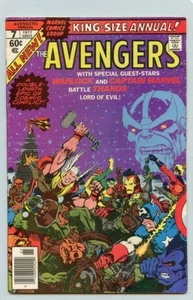 Avengers Annual #7 En estado bastante bueno+ (1977) Avengers, Warlock & Captain Marvel Battle Thanos - Imagen 1 de 12